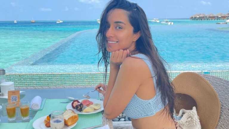 Shraddha Kapoor shared a picture while having a breakfast at the beach.