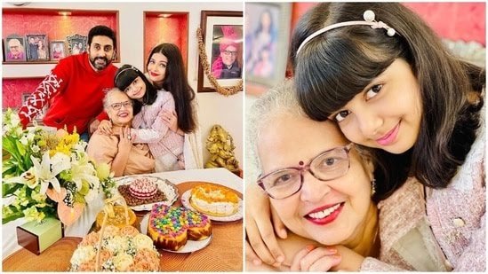 Aishwarya Rai celebrated her mother's birthday together with Abhishek and Aradhya, shared the pictures on Instagram.