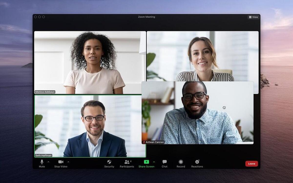 A new feature on the Zoom app, you can use a good background during video calls.