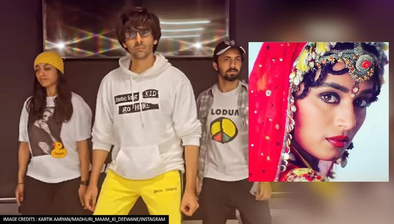 Kartik Aaryan dances to Madhuri Dixit's famous song 'Choli Ke Peeche Kya Hai', video goes viral.