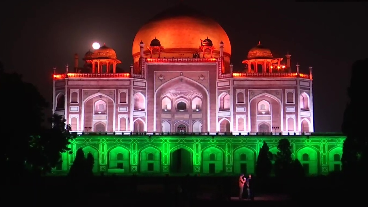 The record of giving 100 crore vaccine doses was set in India yesterday. 100 monuments lit up in the light of the tricolor.
