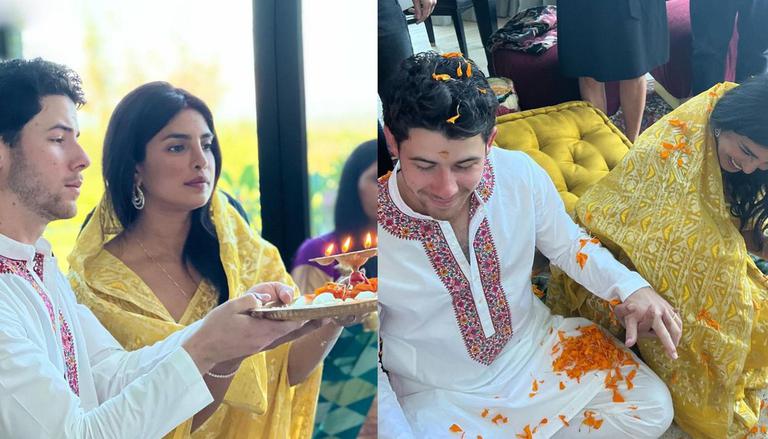 Bollywood actress Priyanka Chopra and her husband Nick Jonas performed Indian rituals by performing Lakshmi Puja abroad.
