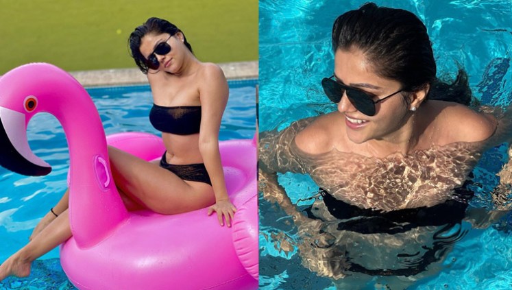 Rubina Dilaik was seen chilling in the pool with friends, the post went viral.