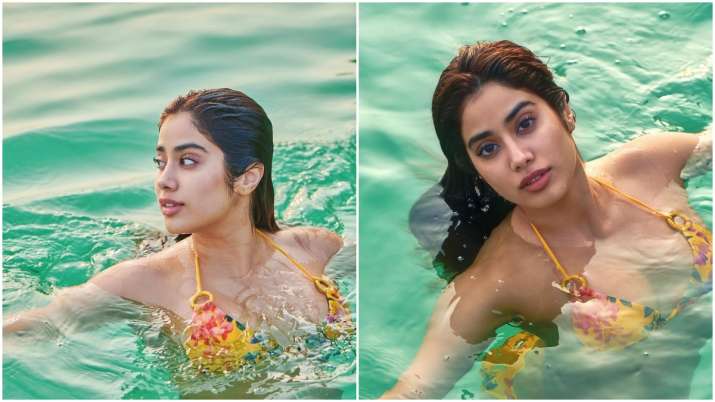 Janhvi Kapoor was seen chilling in the pool, shared the photo on social media.