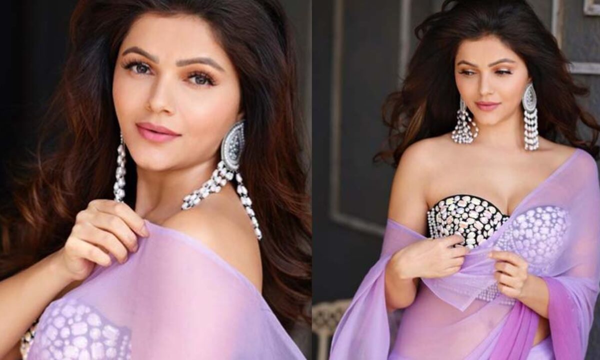Rubina Dilaik is looking very hot in a transparent sari in light purple color. See Photos