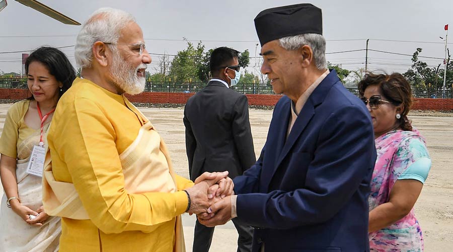 PM Modi Nepal Visit : PM Modi held a bilateral meeting with the PM of Nepal Sher Bahadur Deuba at Lumbini, the birthplace of Lord Buddha.