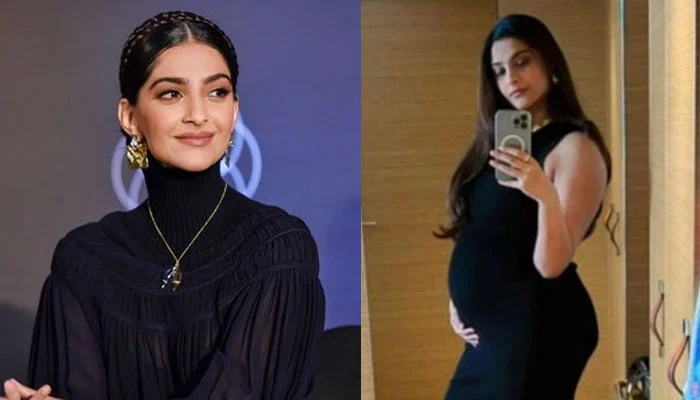 Sonam Kapoor flaunting baby bump in a bodycon dress shared a mirror selfie. See Photos